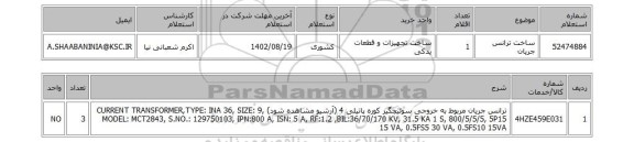 استعلام، ساخت ترانس جریان