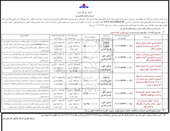 مناقصه امحاء و بی خطر سازی حدود 2400 تن لجن هیدرو کربوری انباشته در لاگن....