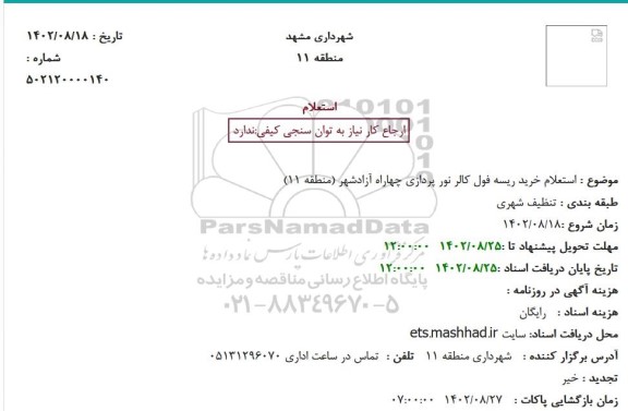  استعلام خرید ریسه فول کالر نورپردازی چهارراه 