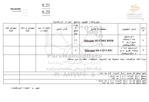استعلام دوربین مداربسته دیواری 2 مگاپیکسل و...