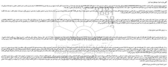 مزایده فروش یکباب مغازه و یکدستگاه آپارتمان مسکونی از یک مجتمع تجاری مسکونی