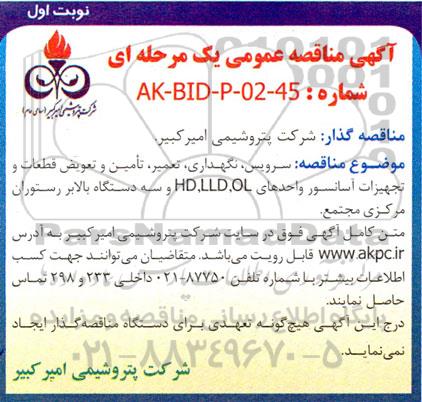 مناقصه سرویس، نگهداری، تعمیر، تامین و تعویض قطعات و تجهیزات آسانسور...