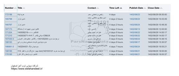 استعلام خرید لوله ....