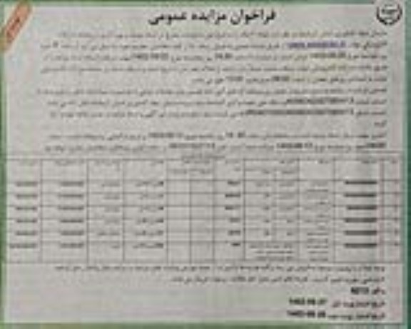 مزایده فروش تعداد 6 ملک با کاربری ساختمان اداری، مزروعی آبی تجدید