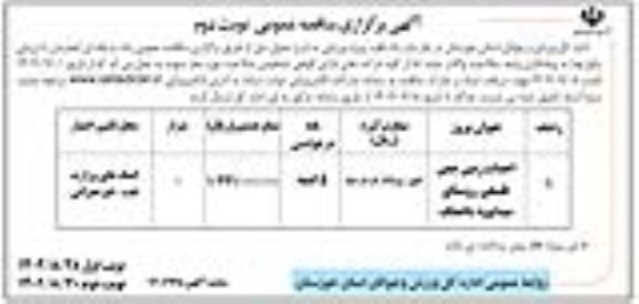 مناقصه احداث چمن طبیعی - نوبت دوم 