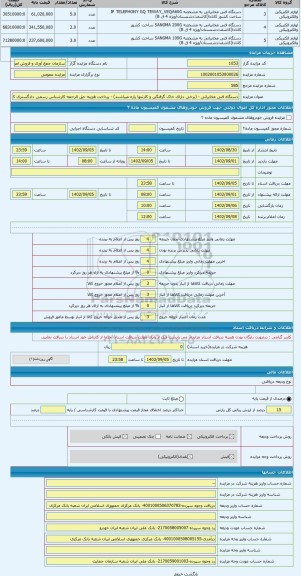 مزایده ، دستگاه فنی مخابراتی - (برخی دارای خاک گرفتگی و کارتنها پاره میباشند) - پرداخت هزینه حق الزحمه کارشناس رسمی دادگستری که