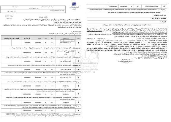 استعلام جهت نصب و راه اندازی برگردان مراکز ...