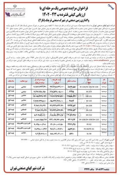 مزایده واگذاری 11 قطعه زمین صنعتی در شهرک صنعتی نوبت دوم