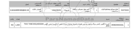 استعلام، انواع مصالح ومقاطع فلزی ساختمان