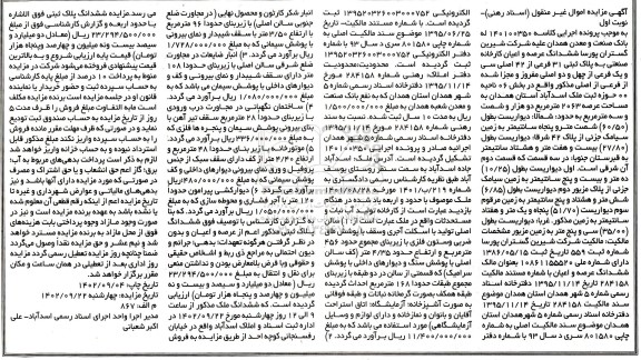 مزایده فروش ششدانگ عرصه و اعیان کارخانه صنعتی به پلاک ثبتی 31 فرعی