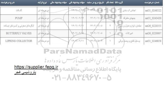استعلام گسکت ...