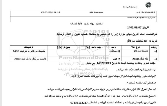 استعلام کابینت سرکافو ...