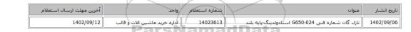 نازل گان شماره فنی G650-024 استادولدینگ-پایه بلند
