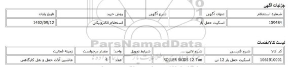 استعلام الکترونیکی، اسکیت حمل بار