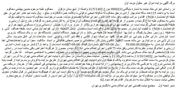 مزایده فروش ملک