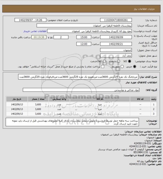 استعلام مربابالنگ تک نفره 25گرمی 3600عدد-مرباهویج تک نفره 25گرمی 3600عدد-مرباالبالوتک نفره 25گرمی 3600عدد