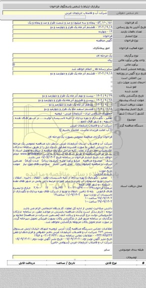 مناقصه, تعمیر ، نگهداری و بهره برداری از کلیه تاسیسات تولید.... در شهر های نقده ، اشنویه ، و شهر های تابعع...