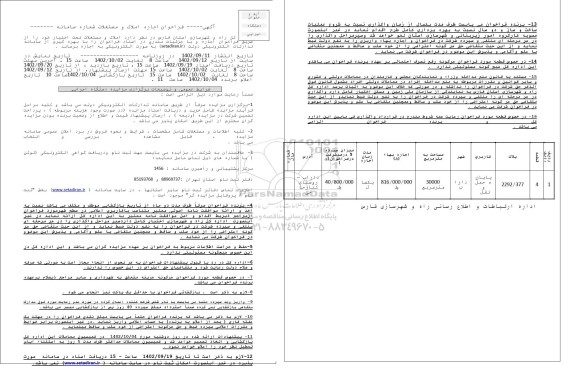 مزایده اجاره املاک و مستغلات
