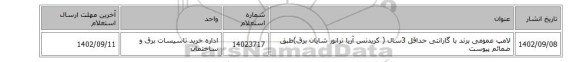 لامپ عمومی برند با گارانتی حداقل 3سال ( کریدنس آریا ترانور شایان برق)طبق ضمائم پیوست