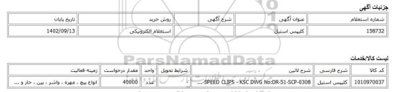 استعلام الکترونیکی، کلیپس استیل