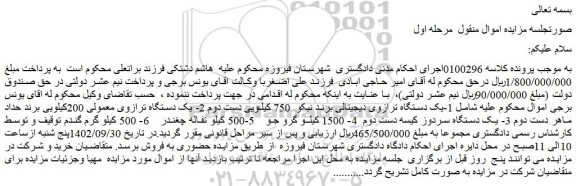 مزایده فروش یک دستگاه ترازوی دیجیتالی برند نیکو ...