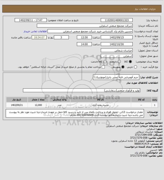 استعلام جرم آلومینایی لایه ایمنی پاتیل(مونولیتیک)