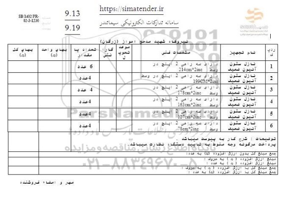 استعلام نازل ستون آنیون ضعیف ...