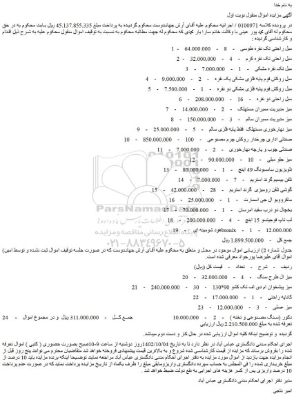 مزایده فروش مبل راحتی تک نفره طوسی  و...