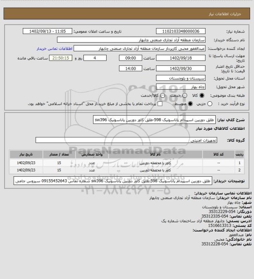 استعلام طلق دوربین اسپیدام پاناسونیک 598-طلق کاور دوربین پاناسونیک sw396