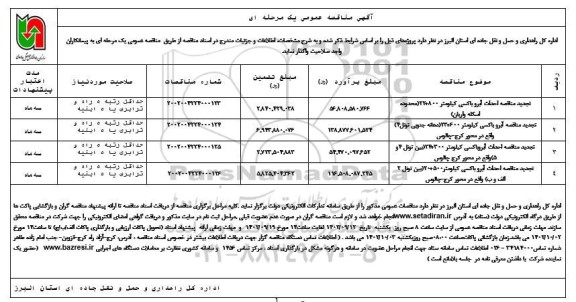 مناقصه خرید اتصال عایقی تجدید