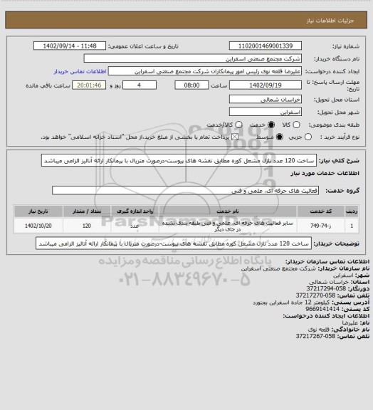 استعلام ساخت 120 عدد نازل مشعل کوره مطابق نقشه های پیوست-درصورت متریال با پیمانکار ارائه آنالیز الزامی میباشد