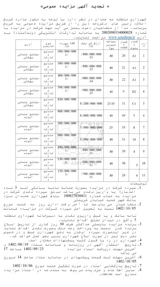 تجدید مزایده فروش زمین با کاربری صنایع و کارگاه