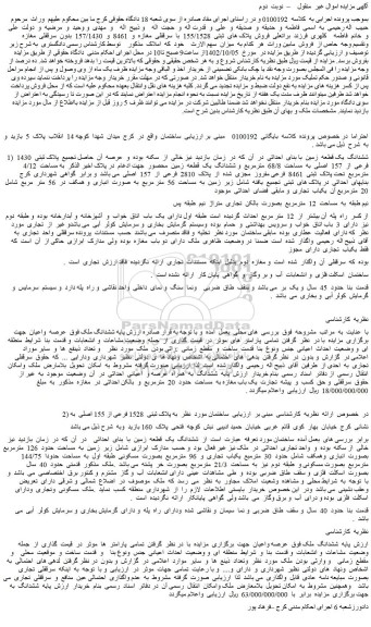مزایده فروش ششدانگ یک قطعه زمین با بنای احداثی در آن