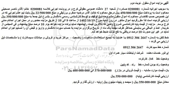 مزایده خط سیم کارت