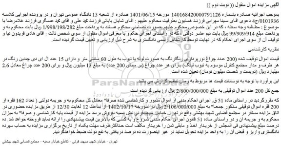 مزایده فروش 200 عدد چراغ نورپردازی رنگارنگ به صورت لوله یا تیوب به طول 60 سانتی متر