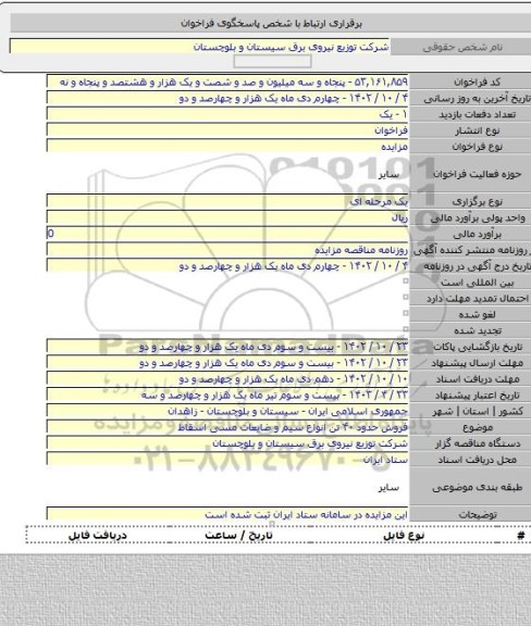 مزایده, فروش حدود ۴۰ تن انواع سیم و ضایعات مسی اسقاط