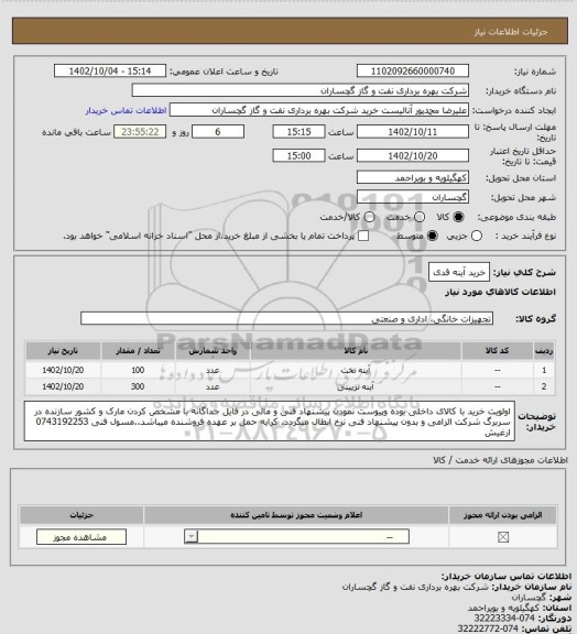 استعلام خرید آینه قدی