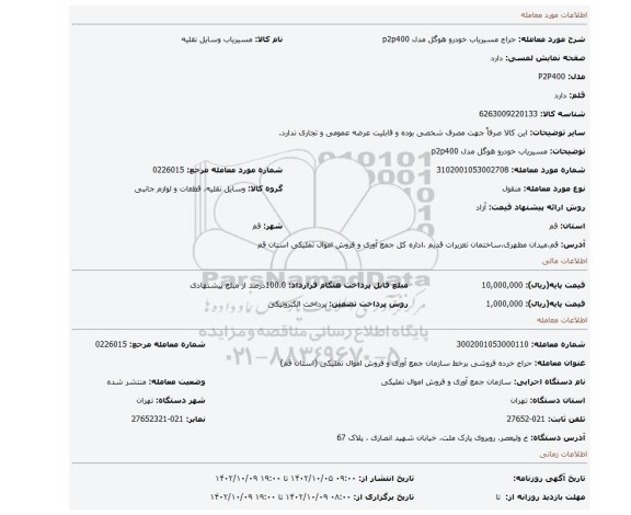 مسیریاب خودرو هوگل مدل p2p400