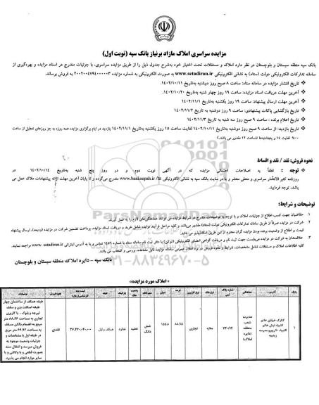 مزایده سراسری املاک مازاد بر نیاز 