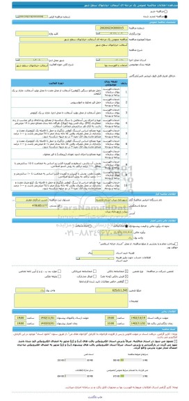 مناقصه، مناقصه عمومی یک مرحله ای آسفالت خیابانهای سطح شهر