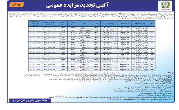 تجدید مزایده فروش 19 دستگاه اتوبوس درون شهری بنز 457  