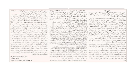 مزایده فروش ملک با کاربری کارگاهی به متراز 107.8 مترمربع 