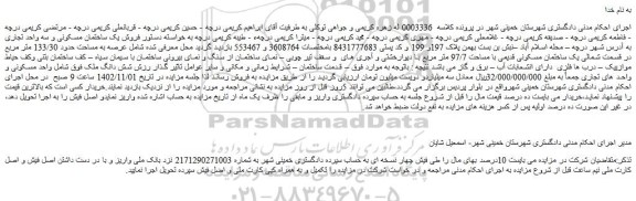 مزایده ملک به مساحت حدود 133/30 متر مربع 