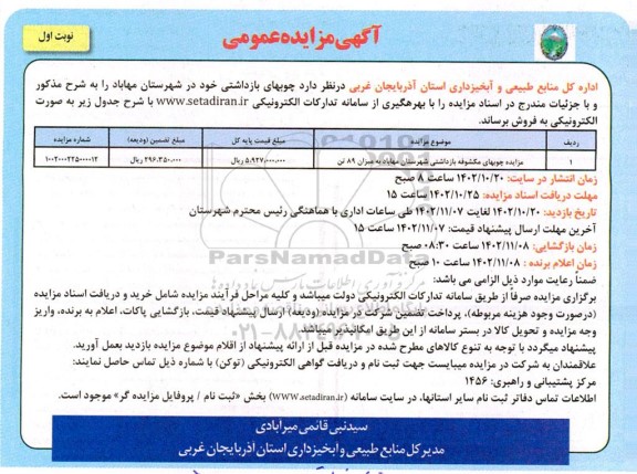 مزایده چوبهای بازداشتی
