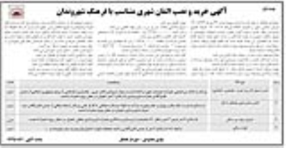 مناقصه خرید و نصب المان شهری متناسب با فرهنگ 