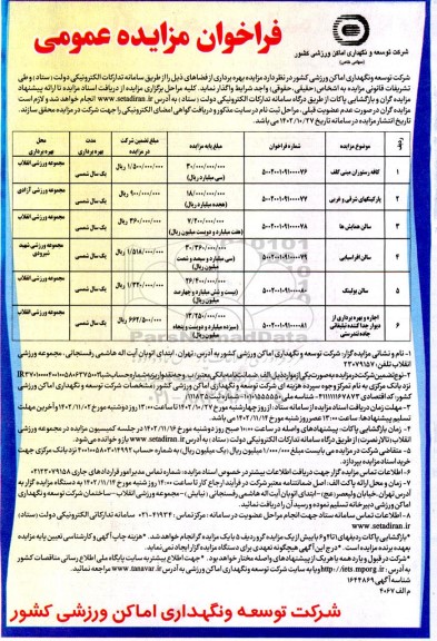 مزایده بهره برداری از کافه رستوران و...