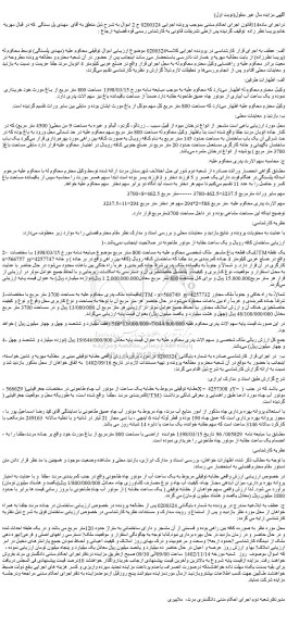 مزایده فروش ساختمان کافه رویال و یک ساعت حقابه
