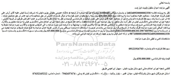 مزایده فروش سیم خط کارکرده دائم 