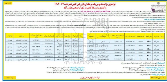 مزایده واگذاری زمین کارگاهی - نوبت دوم