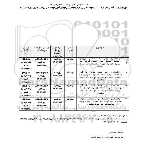 مزایده واگذاری زیرپله سالن ورزشی و....